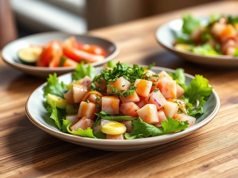Poke salad with vinegar dressing