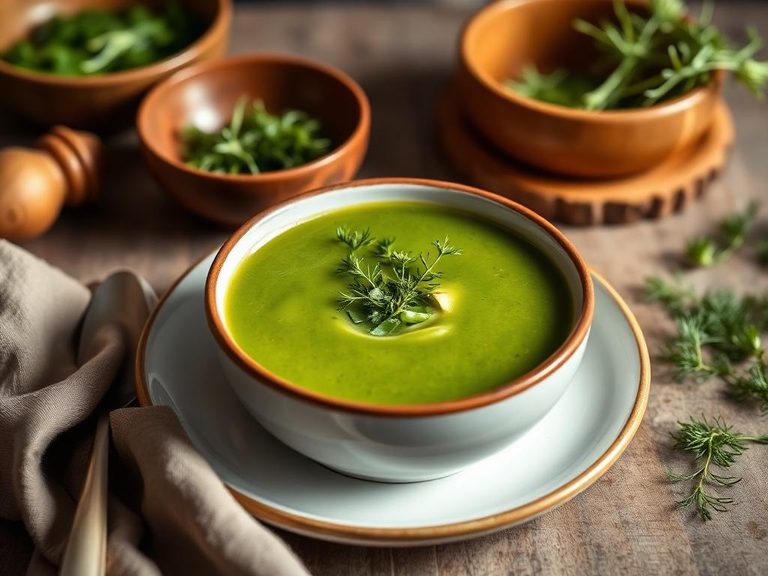 Polish dandelion green soup