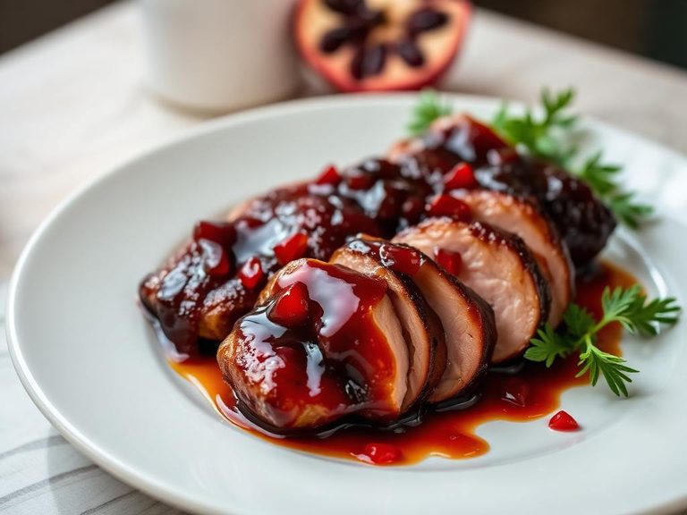 Pomegranate Glazed Duck