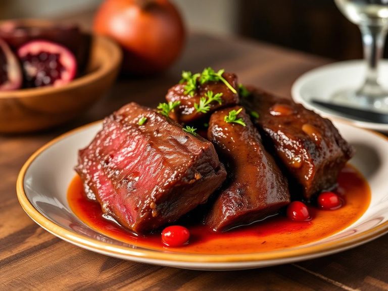 Pomegranate Juice Braised Short Ribs