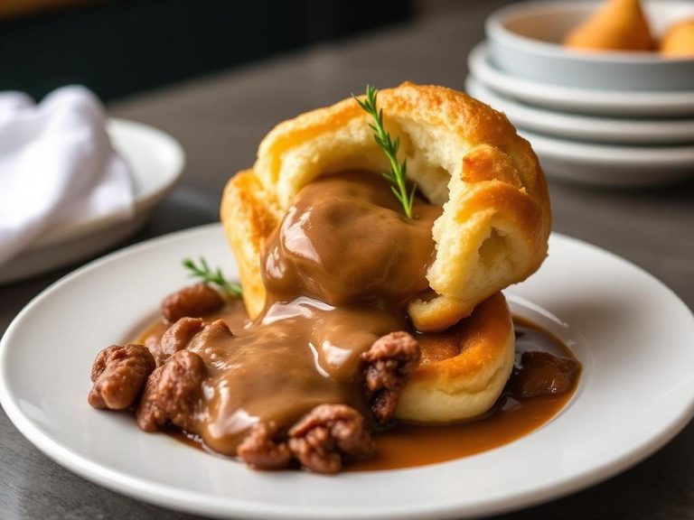 Popovers with Roast Beef and Gravy