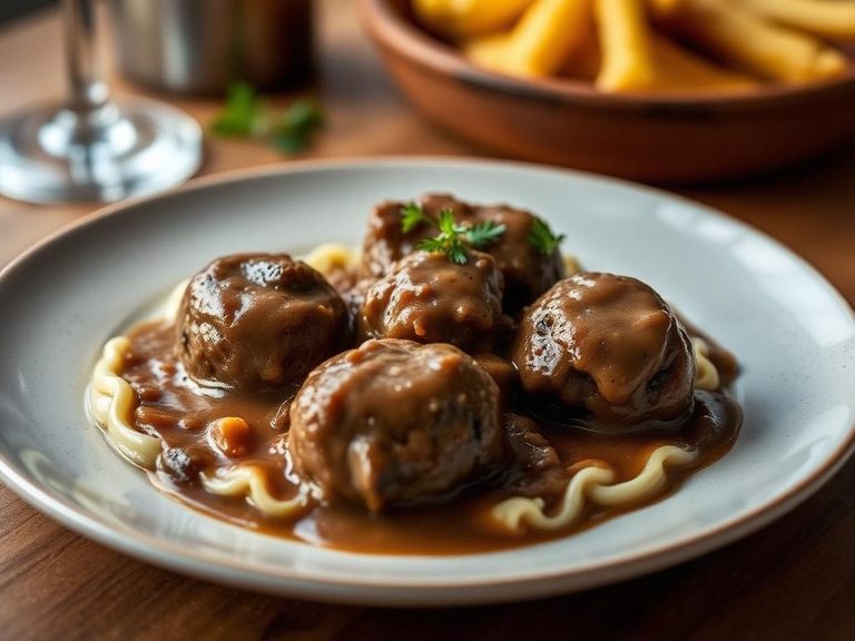 Porcupine Meatballs with Mushroom Gravy