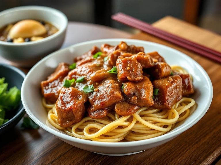 Pork Adobo with Egg Noodles