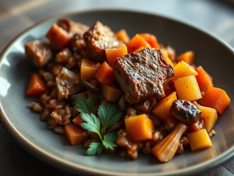 Pork and root vegetable hash