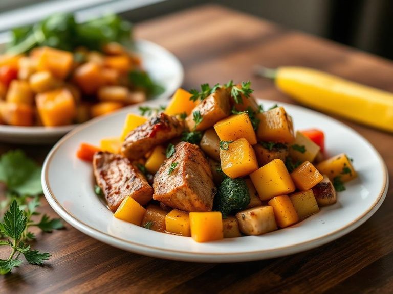 Pork and Summer Squash Medley