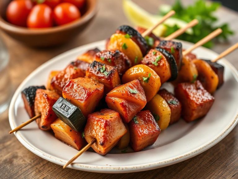 Pork and Vegetable Skewers