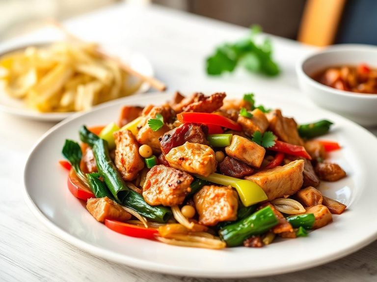 Pork and vegetable stir-fry