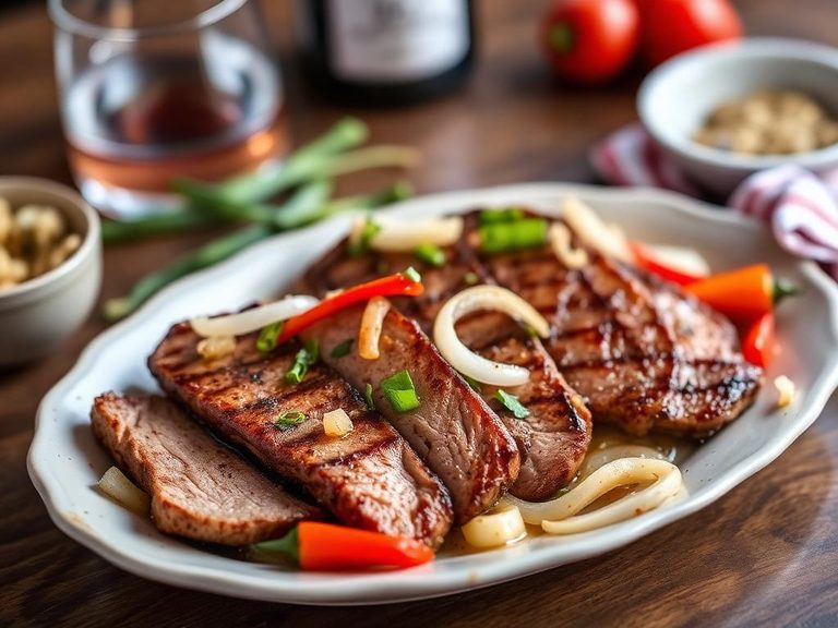 Pork Blade Steaks with Peppers and Onions
