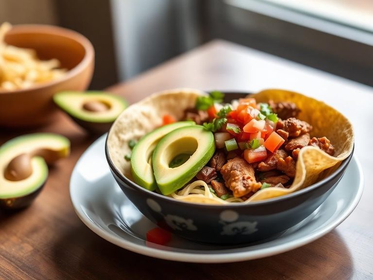 Pork Carnitas Bowl with Avocado and Salsa