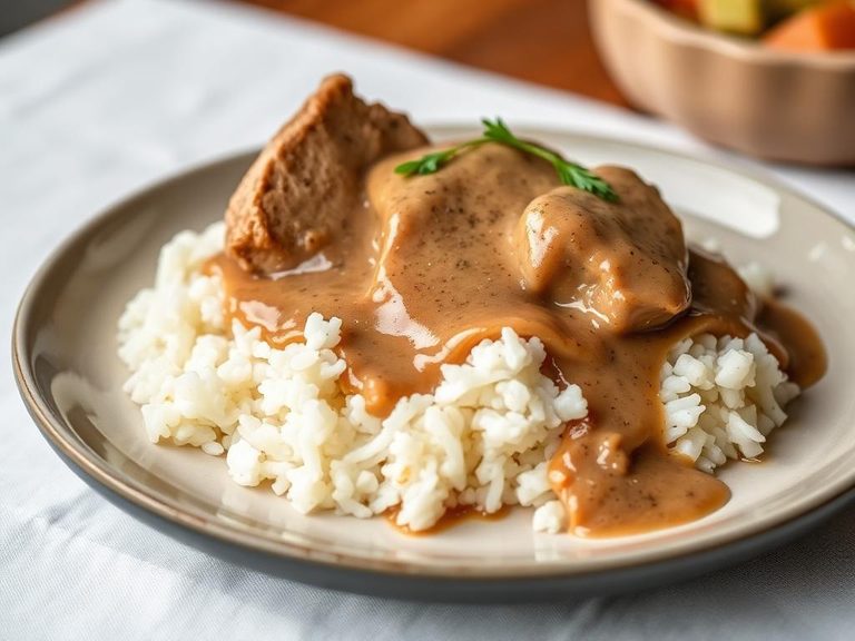 Pork Chop Gravy over Rice