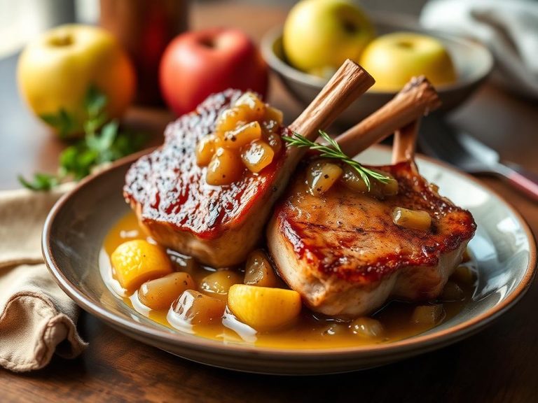 Pork Chops with Apple Compote