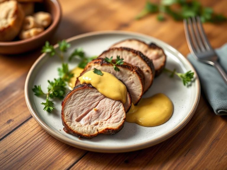 Pork Fillet with Mustard Cream