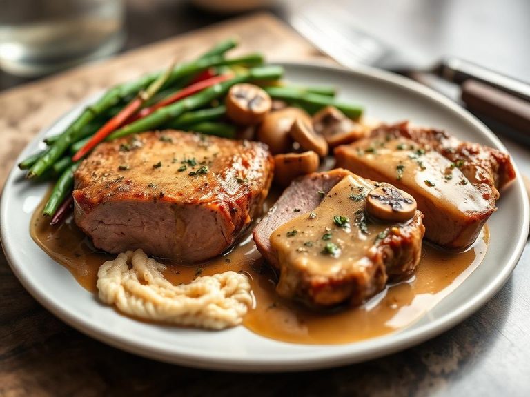 Pork Loin Steaks with Mushroom Sauce