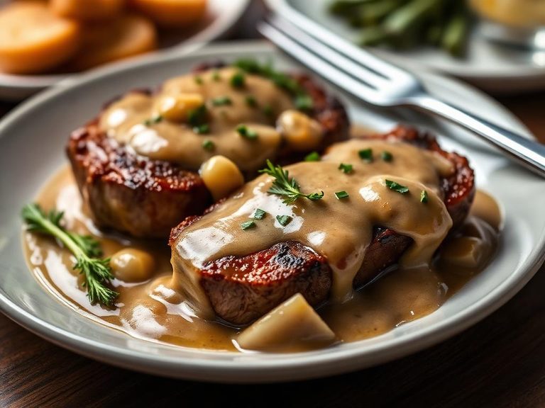 Pork Loin Steaks with Onion Gravy