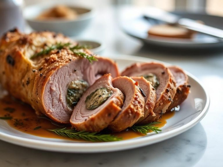 Pork Loin Stuffed with Herbed Bread