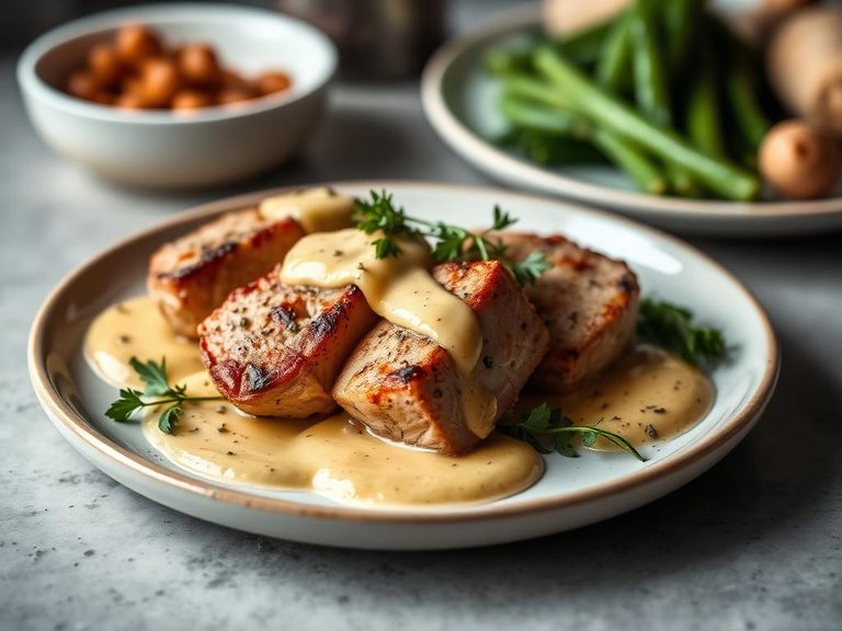 Pork Medallions with Mustard Cream Sauce