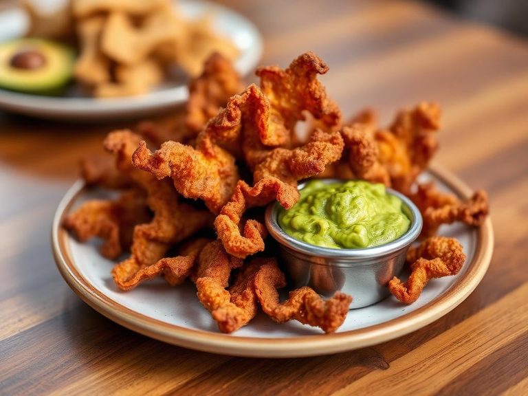 Pork Rinds with Guacamole