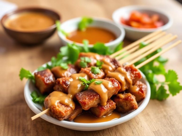 Pork Satay with Peanut Sauce