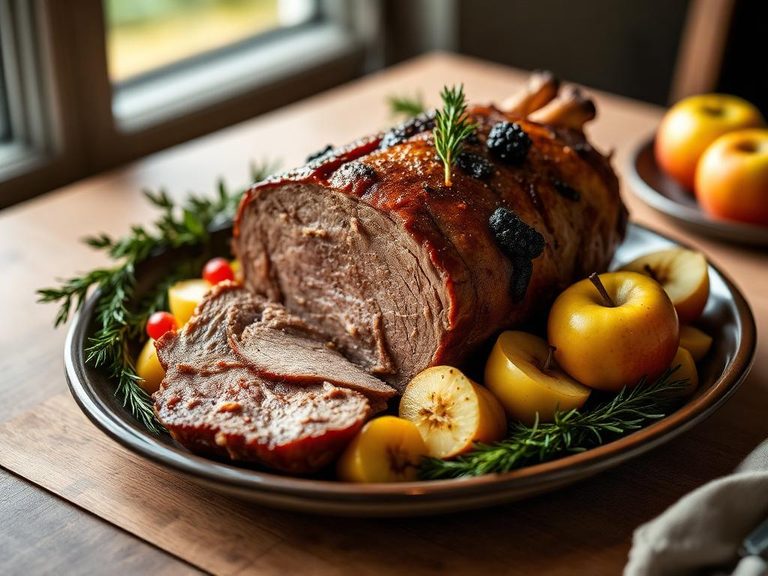 Pork shoulder roast with apples