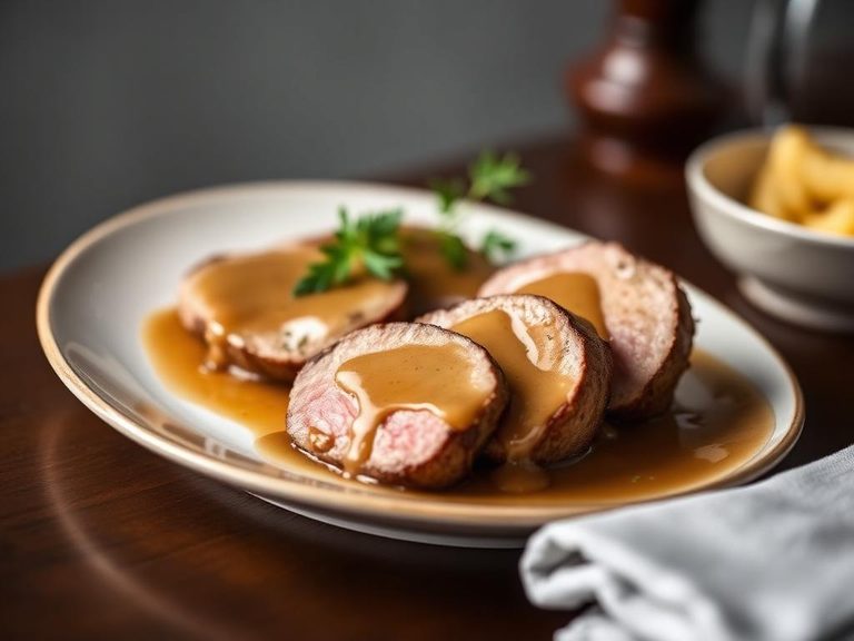 Pork tenderloin medallions with pan sauce