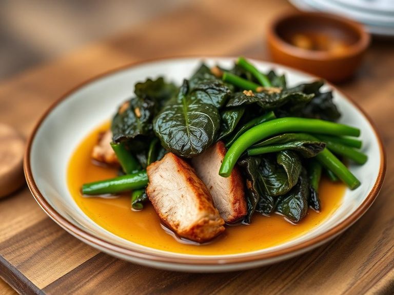 Pork with Dark-Green Leafy Vegetables