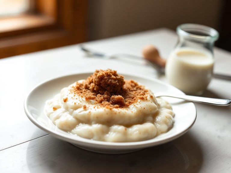 Porridge with brown sugar and milk