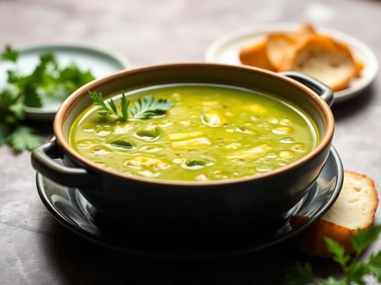 Portuguese caldo verde soup