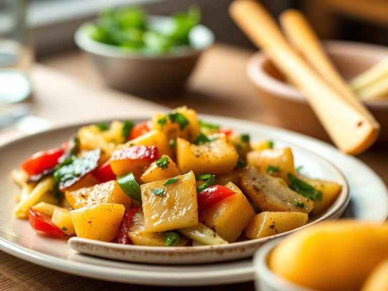 Potato and vegetable stir-fry