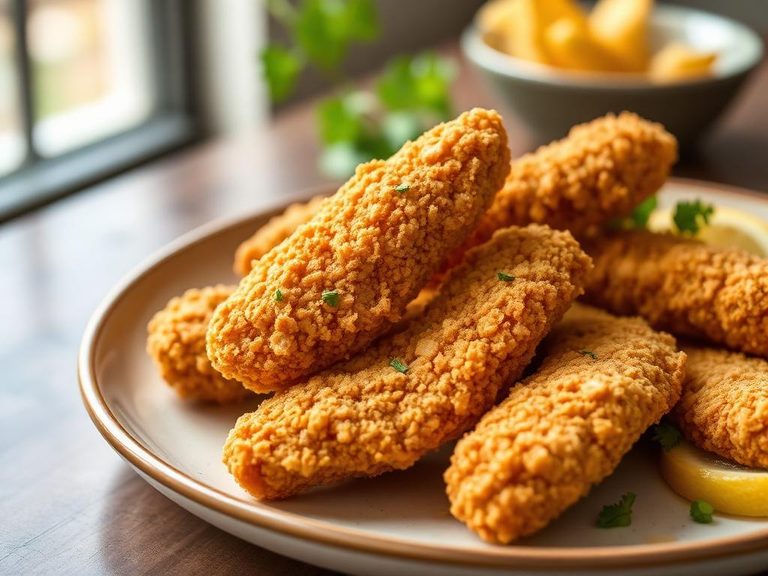 Potato chip-crusted chicken tenders