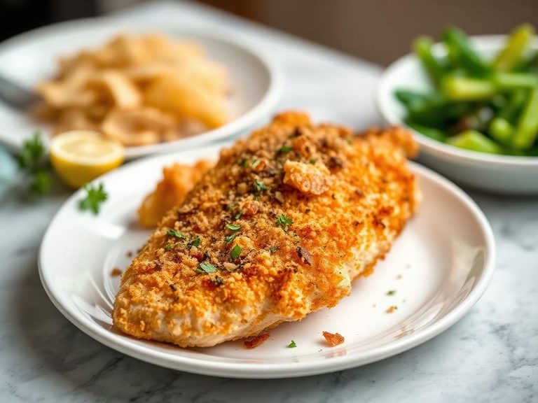 Potato chip-crusted fish or chicken