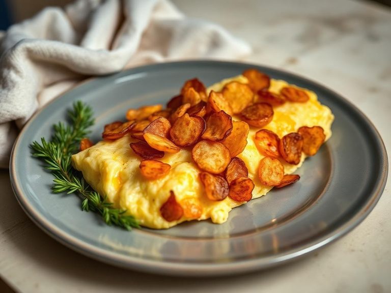 Potato chip omelet filling