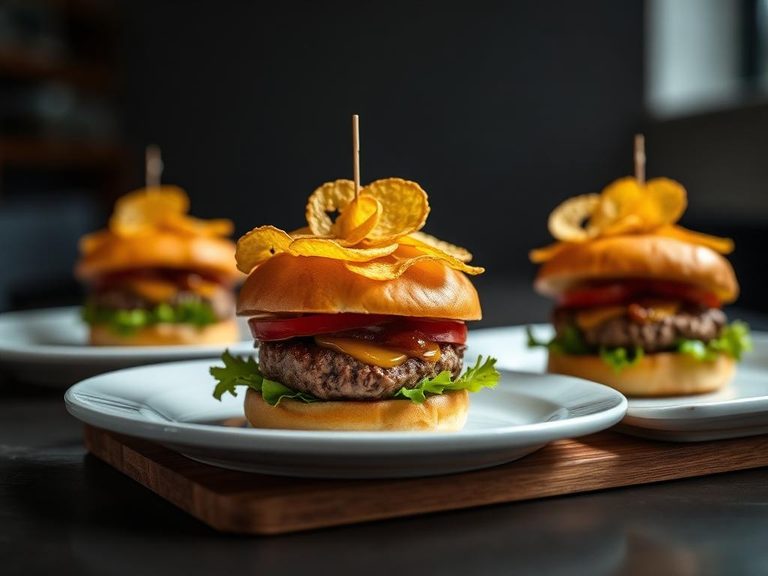 Potato chip-topped burgers