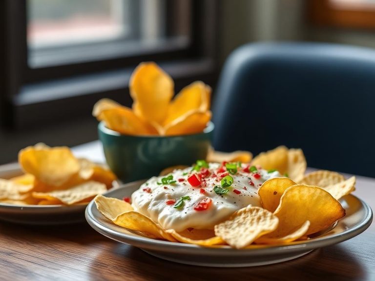 Potato chip-topped dip