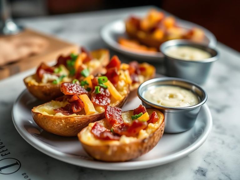 Potato Skins with Bacon and Cheddar