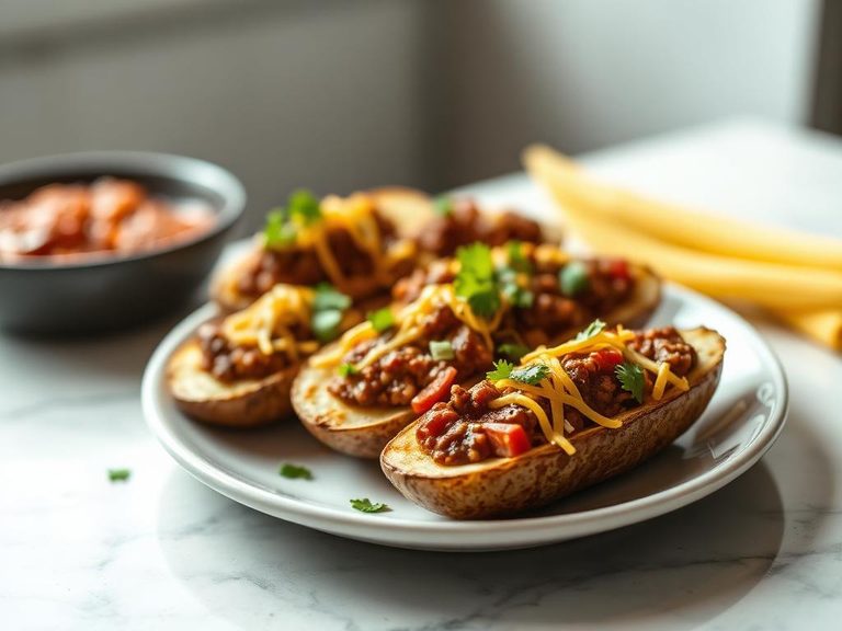 Potato Skins with Chili and Cheese