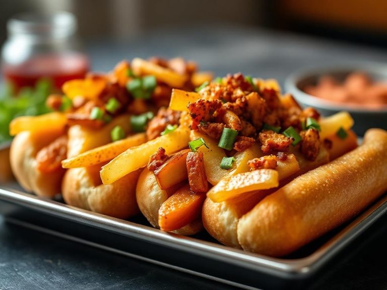 Potato stick topping for hot dogs or sandwiches