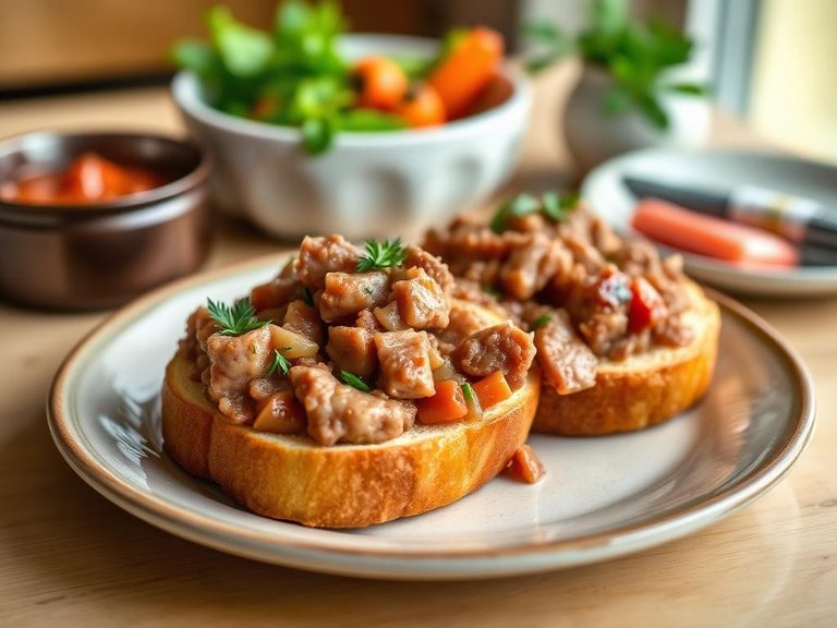 Potted meat on rye bread