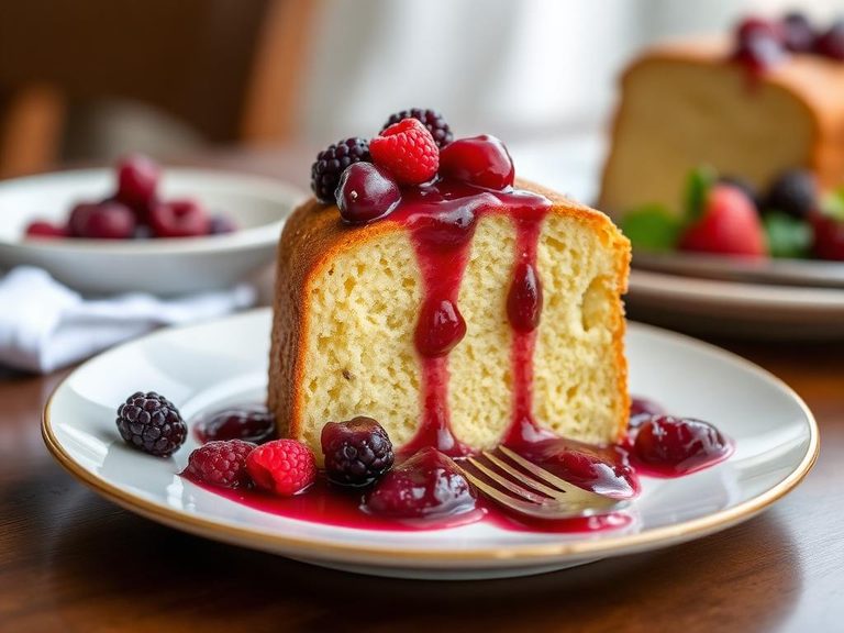 Pound Cake with Berry Compote