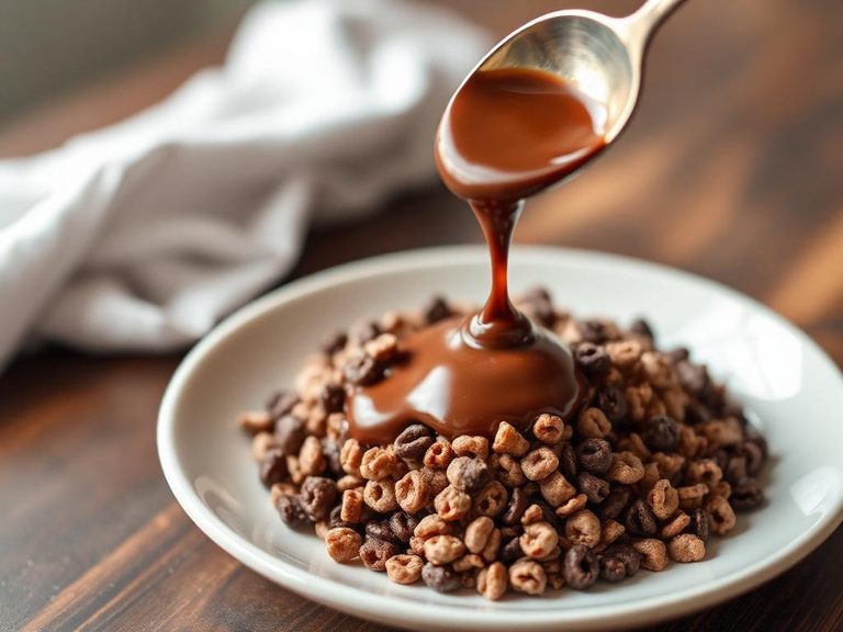 Poured over chocolate cereal