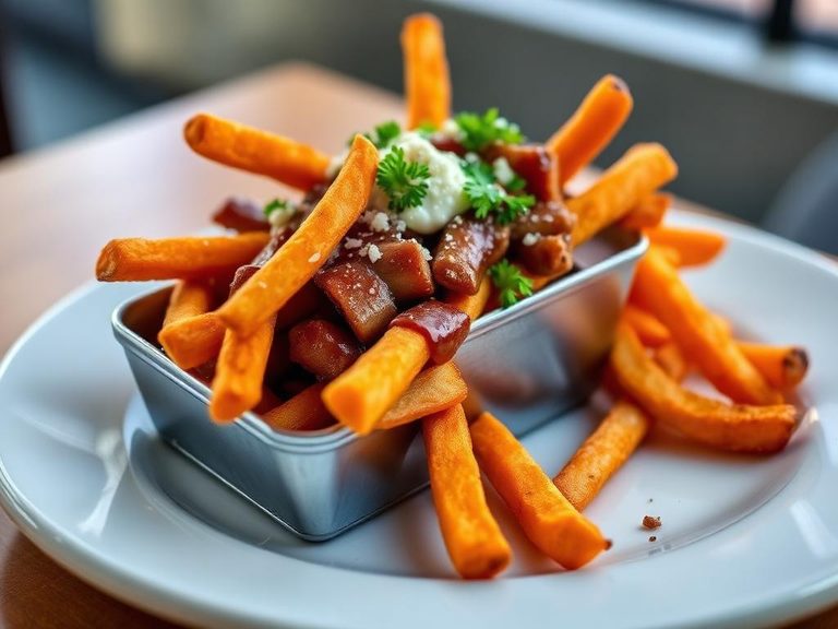 Poutine with Sweet Potato Fries