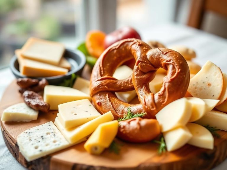 Pretzel and cheese board