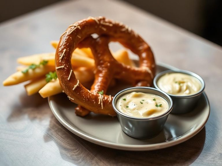 Pretzel and cheese dip
