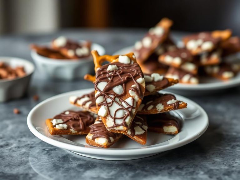 Pretzel bark with chocolate