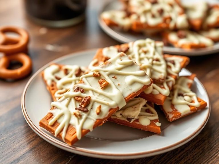 Pretzel Bark with White Chocolate