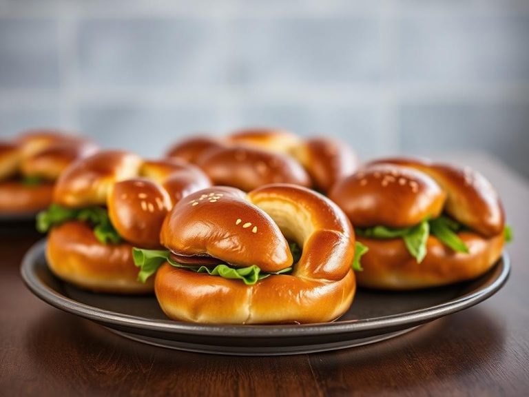 Pretzel buns for sandwiches