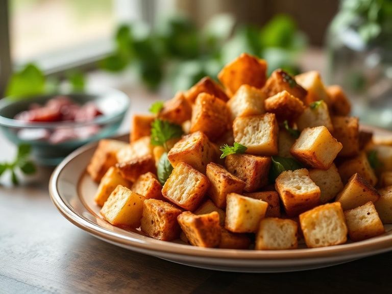 Pretzel chip salad croutons