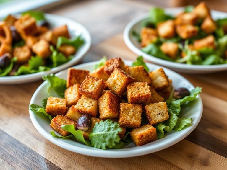 Pretzel croutons in salads