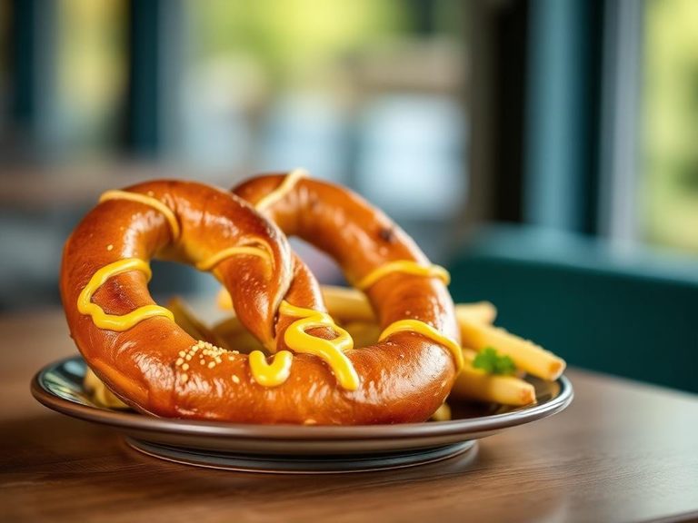Pretzel with mustard