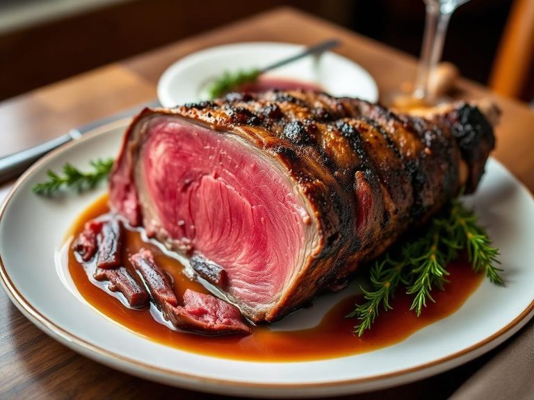 Prime rib roast with au jus