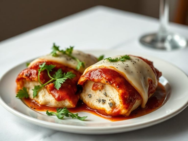 Provolone-stuffed Chicken Parmigiana